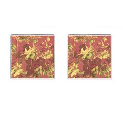 Tropical Vintage Floral Artwork Print Cufflinks (square) by dflcprintsclothing