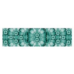 Sea And Florals In Deep Love Satin Scarf (oblong)