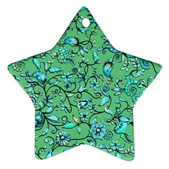 Green Flowers Ornament (Star)