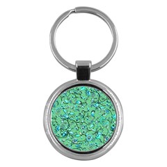 Green Flowers Key Chain (Round)