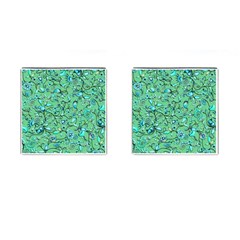 Green Flowers Cufflinks (Square)