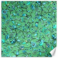 Green Flowers Canvas 20  x 20 