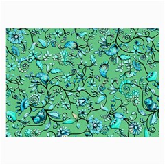 Green Flowers Large Glasses Cloth (2 Sides)