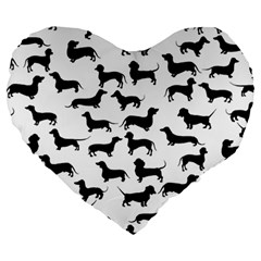 Dachshunds! Large 19  Premium Heart Shape Cushions by ZeeBee