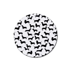 Dachshunds! Rubber Round Coaster (4 Pack)  by ZeeBee