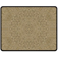 Wood In The Forest And Stars Mandala Fleece Blanket (medium)  by pepitasart