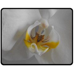 Orchidée Blanche Fleur Double Sided Fleece Blanket (medium)  by kcreatif