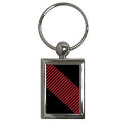 Bandes Lignes Rouge Key Chain (rectangle)