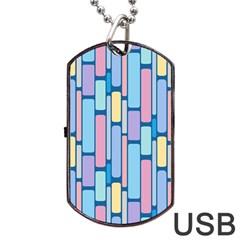 Background Wallpaper Block Pattern Dog Tag Usb Flash (two Sides)