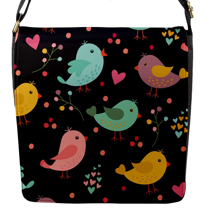 Birds Cute Pattern Background Flap Closure Messenger Bag (S)