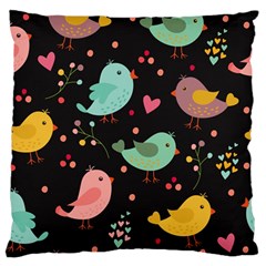 Birds Cute Pattern Background Standard Flano Cushion Case (two Sides) by Vaneshart