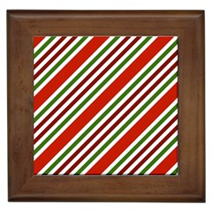 Christmas Color Stripes Framed Tile