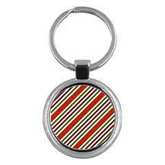 Christmas Color Stripes Key Chain (round)