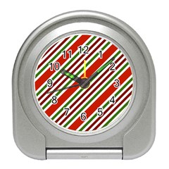Christmas Color Stripes Travel Alarm Clock by Vaneshart