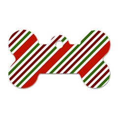 Christmas Color Stripes Dog Tag Bone (one Side) by Vaneshart
