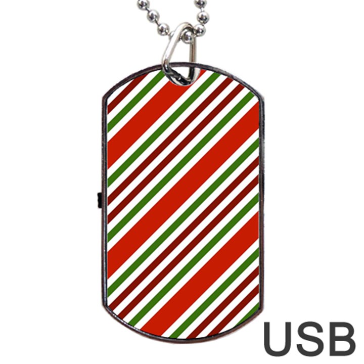 Christmas Color Stripes Dog Tag USB Flash (Two Sides)