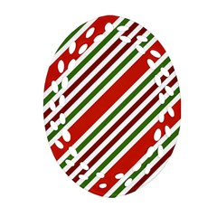 Christmas Color Stripes Ornament (oval Filigree)