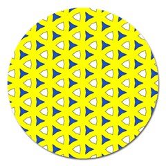 Pattern Yellow Pattern Texture Seamless Modern Colorful Repeat Magnet 5  (round) by Vaneshart