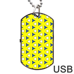 Pattern Yellow Pattern Texture Seamless Modern Colorful Repeat Dog Tag Usb Flash (two Sides)