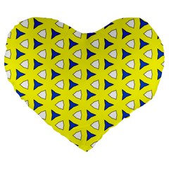 Pattern Yellow Pattern Texture Seamless Modern Colorful Repeat Large 19  Premium Flano Heart Shape Cushions