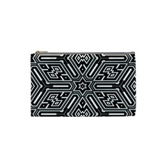 Grid Pattern Backdrop Seamless Design Geometric Patterns Line Cosmetic Bag (small)