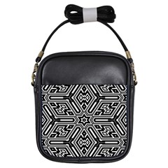 Grid Pattern Backdrop Seamless Design Geometric Patterns Line Girls Sling Bag