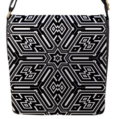 Grid Pattern Backdrop Seamless Design Geometric Patterns Line Flap Closure Messenger Bag (s)