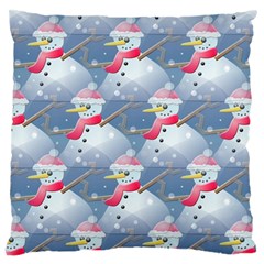 Christmas Snowman Large Cushion Case (one Side) by Vaneshart
