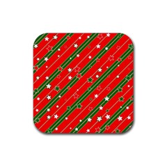 Christmas Paper Star Texture Rubber Coaster (square)  by Vaneshart