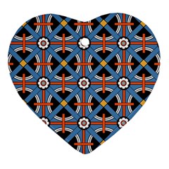 Pattern Weave Background Blue Red Black Ornament (heart)