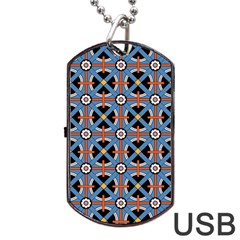 Pattern Weave Background Blue Red Black Dog Tag Usb Flash (one Side)