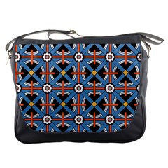 Pattern Weave Background Blue Red Black Messenger Bag