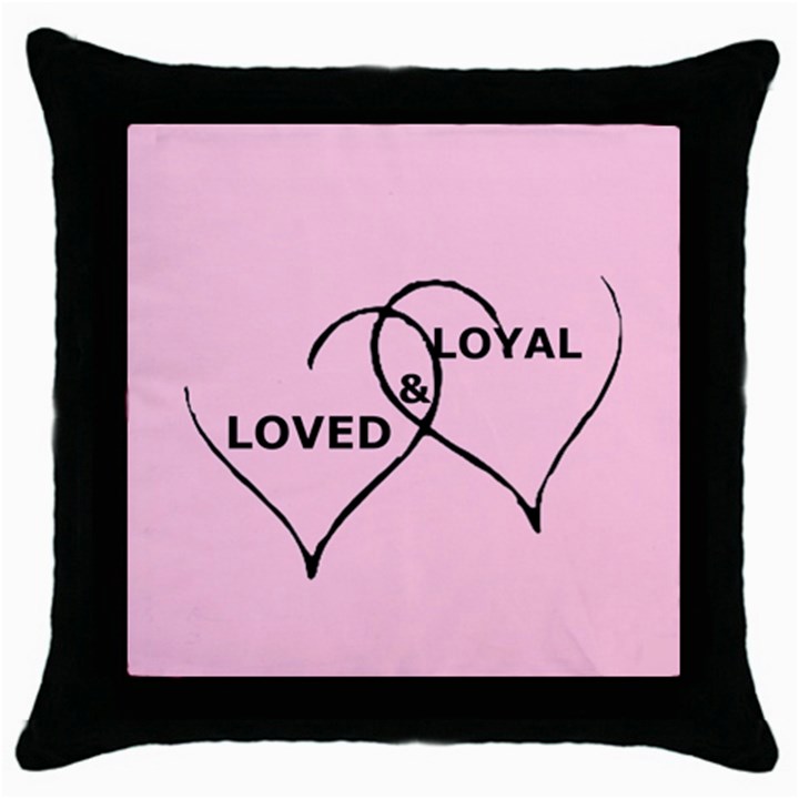 Loved & Loyal Throw Pillow Case (Black)