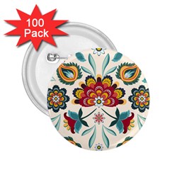 Baatik Print  2 25  Buttons (100 Pack) 