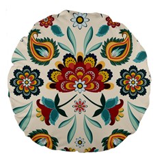 Baatik Print  Large 18  Premium Round Cushions by designsbymallika