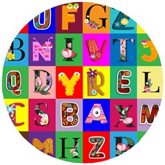 Alphabet Pattern Wooden Puzzle Round by designsbymallika