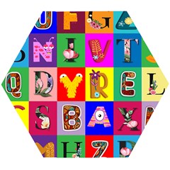 Alphabet Pattern Wooden Puzzle Hexagon