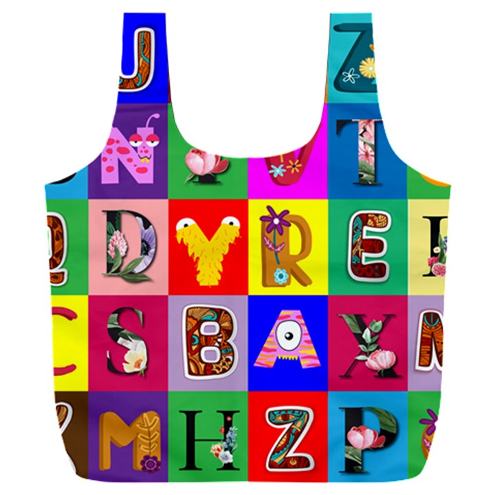 Alphabet Pattern Full Print Recycle Bag (XXL)