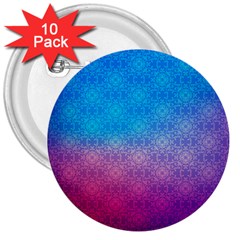 Blue Pink Shade 3  Buttons (10 Pack)  by designsbymallika