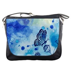 Blue Shaded Design Messenger Bag by designsbymallika