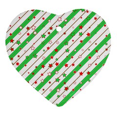 Christmas Paper Stars Pattern Texture Background Colorful Colors Seamless Copy Ornament (heart) by Vaneshart