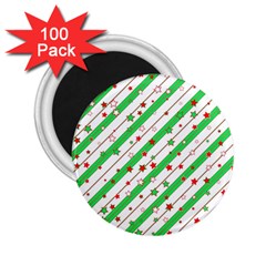 Christmas Paper Stars Pattern Texture Background Colorful Colors Seamless Copy 2 25  Magnets (100 Pack) 