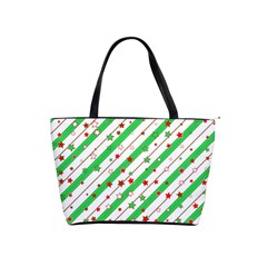 Christmas Paper Stars Pattern Texture Background Colorful Colors Seamless Copy Classic Shoulder Handbag