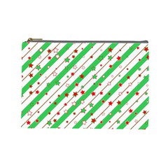 Christmas Paper Stars Pattern Texture Background Colorful Colors Seamless Copy Cosmetic Bag (large)