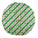 Christmas Paper Stars Pattern Texture Background Colorful Colors Seamless Copy Large 18  Premium Flano Round Cushions Back