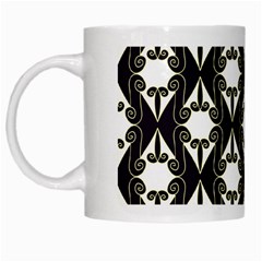 Abstract Seamlesspattern Graphic Lines Vintage Background Grunge Frame Diamond White Mugs