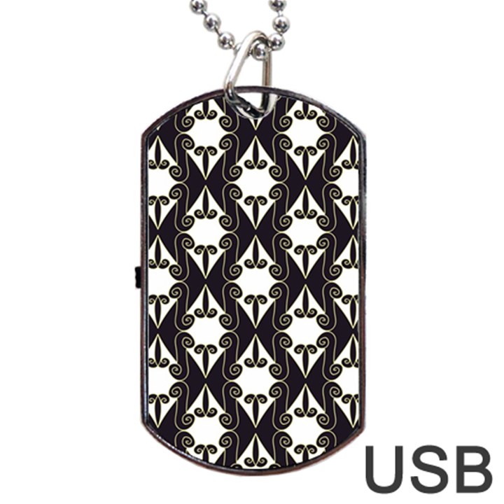 Abstract Seamlesspattern Graphic Lines Vintage Background Grunge Frame Diamond Dog Tag USB Flash (One Side)