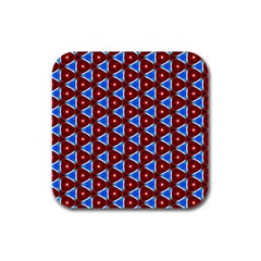 Pattern Triangles Seamless Red Blue Seamless Pattern Texture Seamless Patterns Repetition Rubber Square Coaster (4 Pack) 