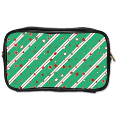 Christmas Paper Stars Pattern Texture Background Toiletries Bag (two Sides)