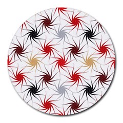 Pearl Pattern Floral Design Art Digital Seamless Round Mousepads by Vaneshart